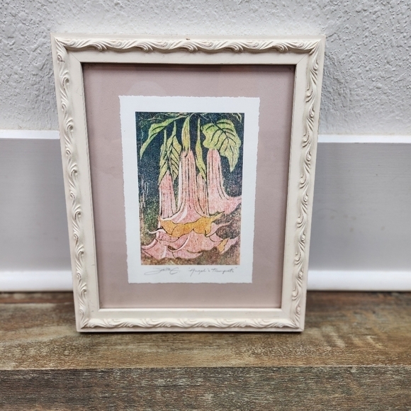 Joelle C's Angel's & Trumpets Signed Litho Print - Framed - Picture 1 of 8